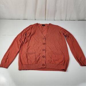 Talbots Burnt Orange 5 Button 2 Pocket Long Sleeve Cardigan Women's Size Petite